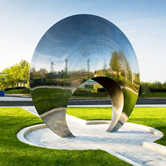 door shaped mirror finishing park stainless steel sculpture